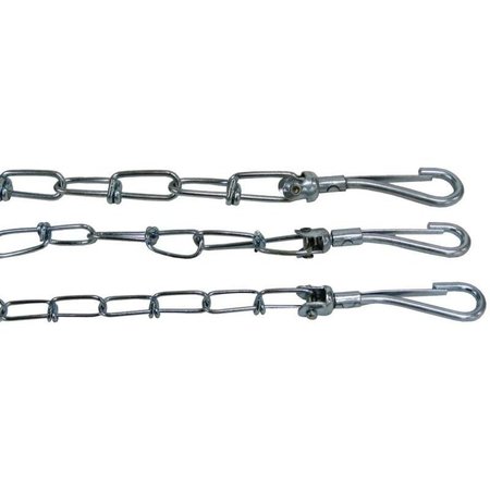 BOSS PET PDQ Twist Chain with Swivel Snap, 10 ft L BeltCable, Steel, For Large Dogs Up to 35 lb 27210